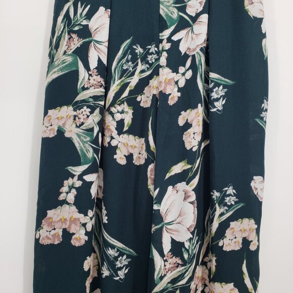 City Chic Floral Wide Leg Jumpsuit 14 Cropped Off Shoulder Fresh Field Green - Picture 9 of 11